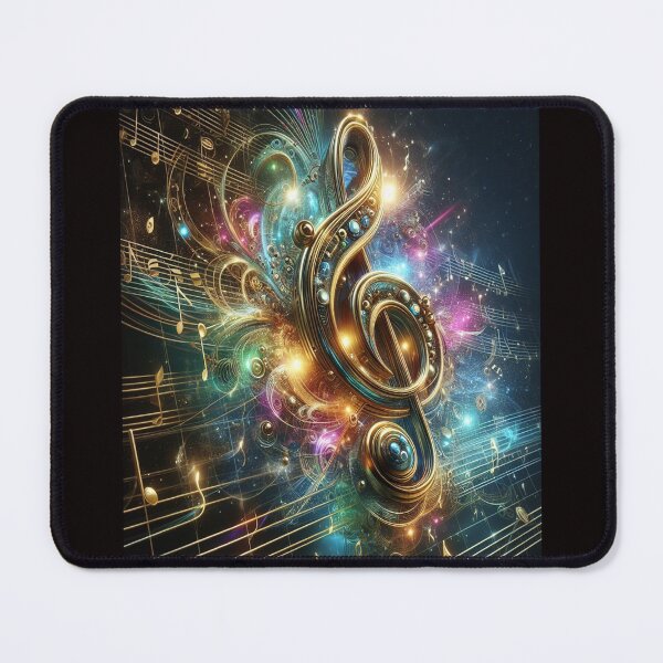 Item preview, A Treble Clef On Staves In Clouds of Color  AI Generated designed and sold by BrightrDayMusicArt.