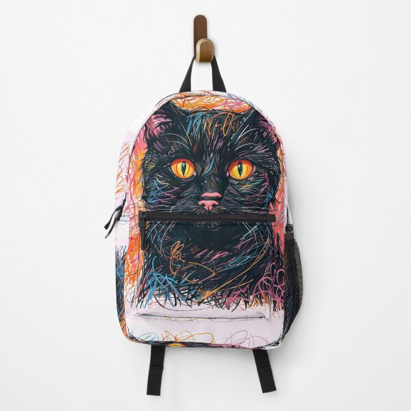 Item preview, Black cat in crayons designed and sold by PixelCraftDSG.