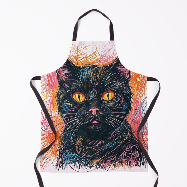 Item preview, Black cat in crayons designed and sold by PixelCraftDSG.
