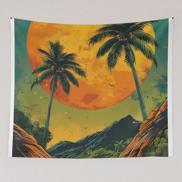 Item preview, Summer scene with palm trees designed and sold by Rebelka.