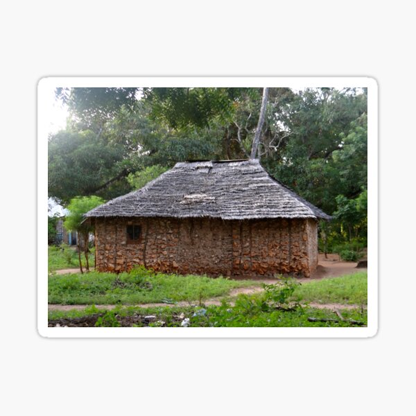 African Mud Hut - Kenya Africa Sticker