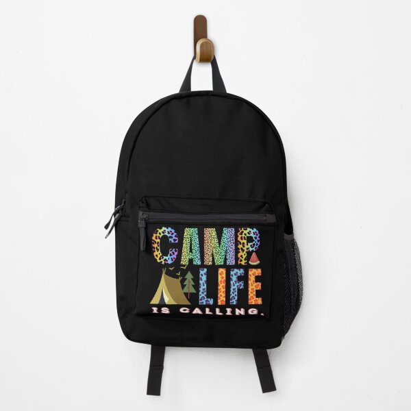 Item preview,  Camp Life Is Calling, Summer Campers Colorful Retro Vintage Leopard Skin Typographic Design designed and sold by Raise2Shine.