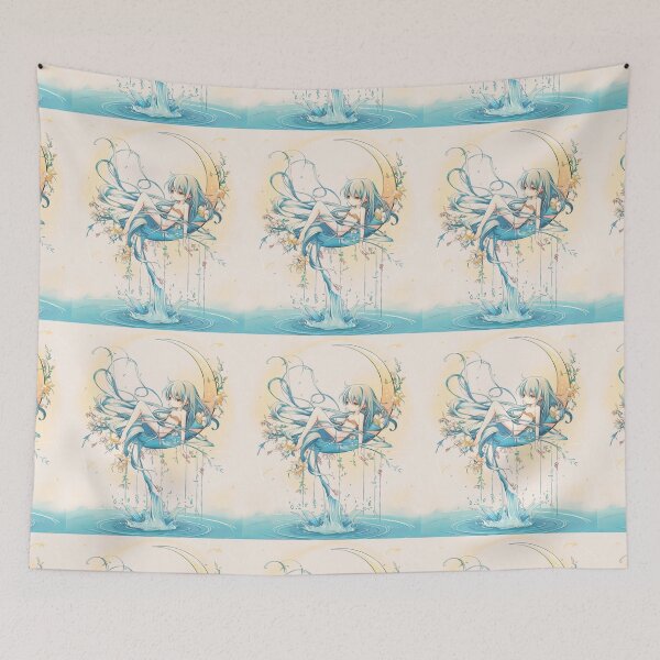 Item preview, Aquarius Astrology. Moon in Aquarius, Zodiac sign, Aquarius symbol designed and sold by ZodiacWonders.