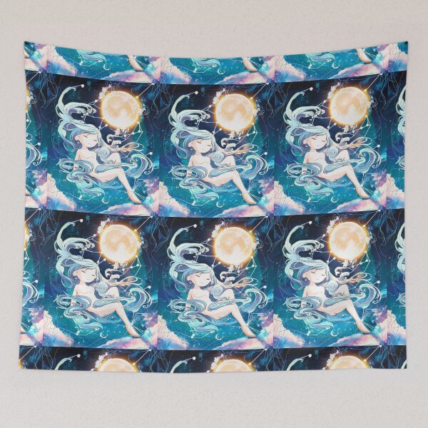 Item preview, Aquarius Astrology. Moon in Aquarius, Zodiac sign, Aquarius symbol designed and sold by ZodiacWonders.