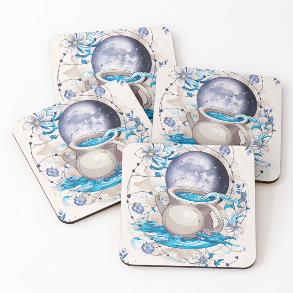 Item preview, Aquarius Astrology. Moon in Aquarius, Zodiac sign, Aquarius symbol designed and sold by ZodiacWonders.