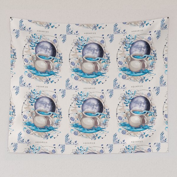 Item preview, Aquarius Astrology. Moon in Aquarius, Zodiac sign, Aquarius symbol designed and sold by ZodiacWonders.