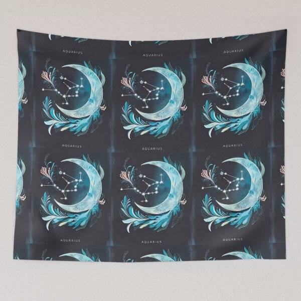 Item preview, Aquarius Astrology. Moon in Aquarius, Zodiac sign, Aquarius symbol designed and sold by ZodiacWonders.