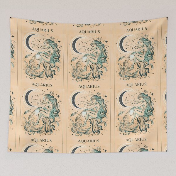 Item preview, Aquarius Astrology. Moon in Aquarius, Zodiac sign, Aquarius symbol designed and sold by ZodiacWonders.