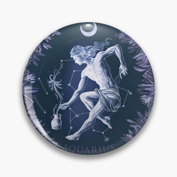 Item preview, Aquarius Astrology. Moon in Aquarius, Zodiac sign, Aquarius symbol designed and sold by ZodiacWonders.