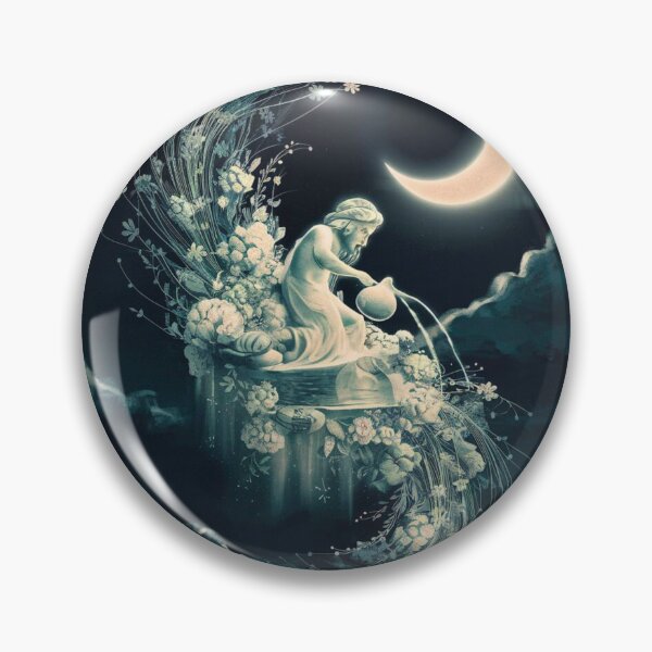 Item preview, Aquarius Astrology. Moon in Aquarius, Zodiac sign, Aquarius symbol designed and sold by ZodiacWonders.