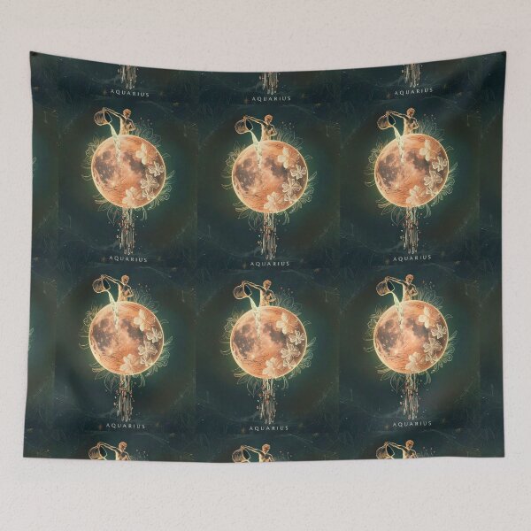 Item preview, Aquarius Astrology. Moon in Aquarius, Zodiac sign, Aquarius symbol designed and sold by ZodiacWonders.
