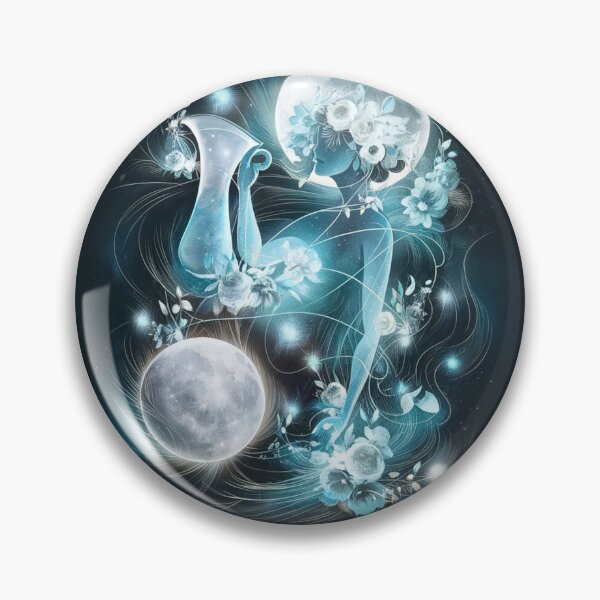 Item preview, Aquarius Astrology. Moon in Aquarius, Zodiac sign, Aquarius symbol designed and sold by ZodiacWonders.