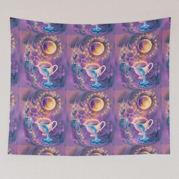 Item preview, Aquarius Astrology. Moon in Aquarius, Zodiac sign, Aquarius symbol designed and sold by ZodiacWonders.