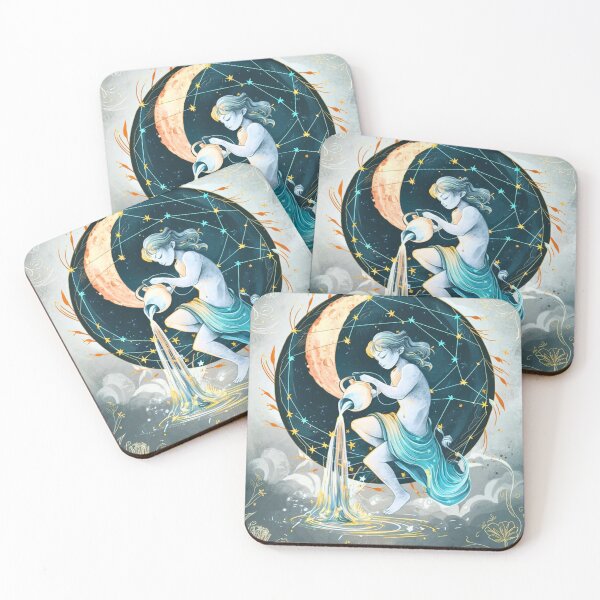 Artikelvorschau, Wassermann-Astrologie. Mond im Wassermann, Sternzeichen, Wassermann-Symbol entworfen und verkauft von ZodiacWonders.