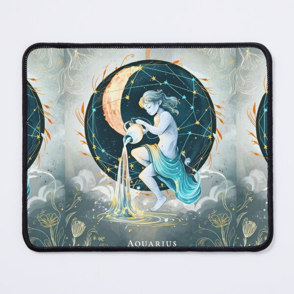 Item preview, Aquarius Astrology. Moon in Aquarius, Zodiac sign, Aquarius symbol designed and sold by ZodiacWonders.