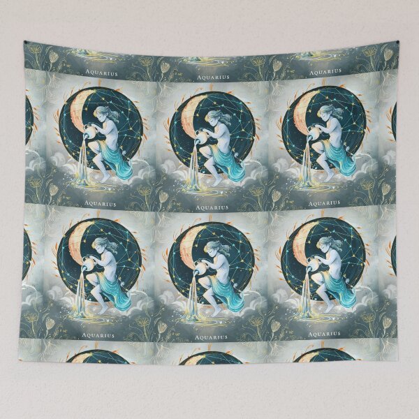 Item preview, Aquarius Astrology. Moon in Aquarius, Zodiac sign, Aquarius symbol designed and sold by ZodiacWonders.