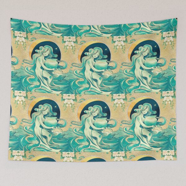 Item preview, Aquarius Astrology. Moon in Aquarius, Zodiac sign, Aquarius symbol designed and sold by ZodiacWonders.
