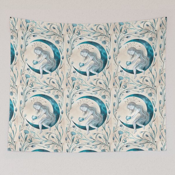 Item preview, Aquarius Astrology. Moon in Aquarius, Zodiac sign, Aquarius symbol designed and sold by ZodiacWonders.