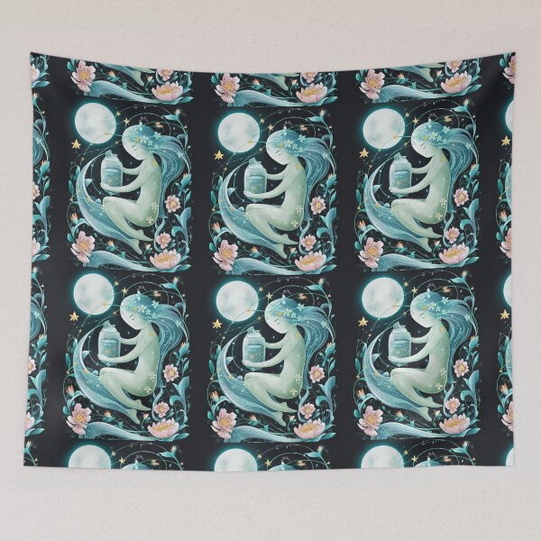 Item preview, Aquarius Astrology. Moon in Aquarius, Zodiac sign, Aquarius symbol designed and sold by ZodiacWonders.