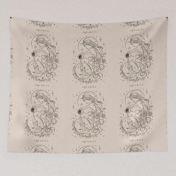 Item preview, Aquarius Astrology. Moon in Aquarius, Zodiac sign, Aquarius symbol designed and sold by ZodiacWonders.