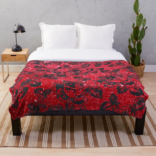 Item preview, Rosebuds on Glitter (Black on Red) v2 designed and sold by LTDesignsShop.