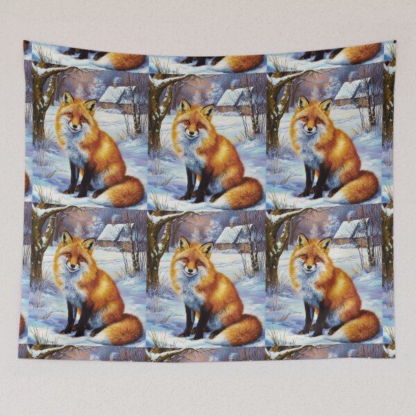 Artikelvorschau, Fuchs-Portrait. Winterfuchs, Schneefuchs, Fuchs im Schnee, Fuchsmalerei, Raphael-Stil entworfen und verkauft von FoxVibes.