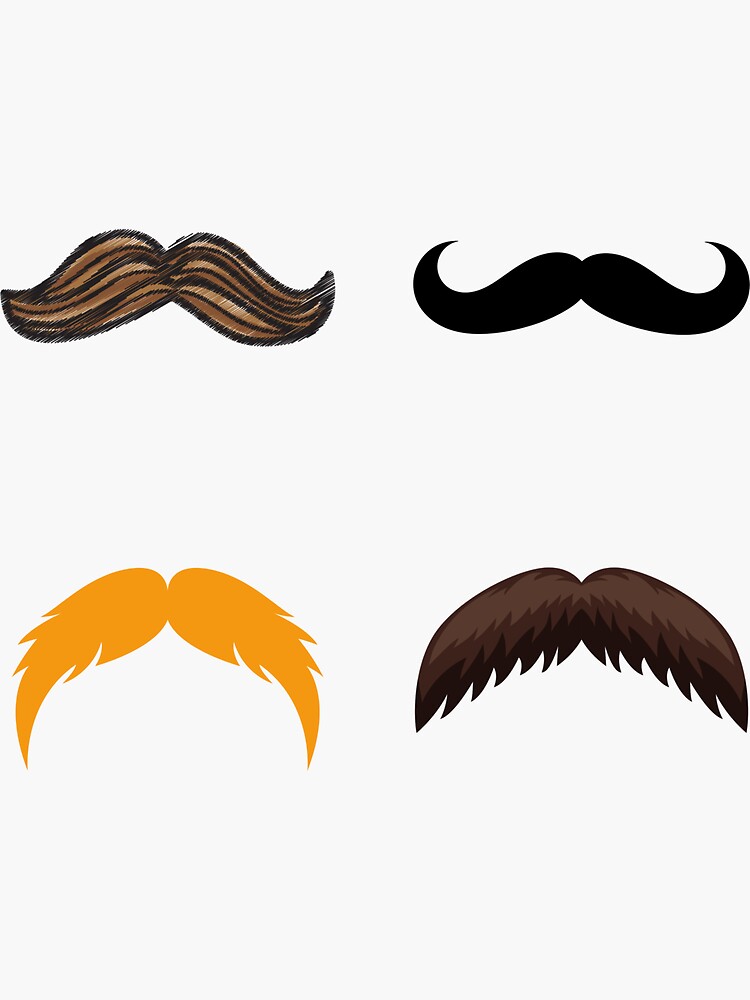 Thumbnail 3 of 3, Sticker, 4 Mustaches designed and sold by RozAbellera.
