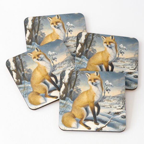 Item preview, Fox Portrait. Winter fox, snowy fox, fox in the snow, fox painting, Raphael style designed and sold by FoxVibes.