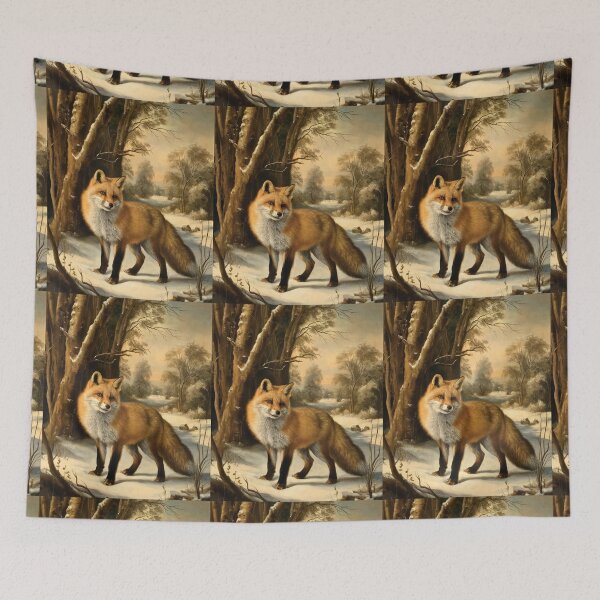 Artikelvorschau, Fuchs-Portrait. Winterfuchs, Schneefuchs, Fuchs im Schnee, Fuchsmalerei, Raphael-Stil entworfen und verkauft von FoxVibes.