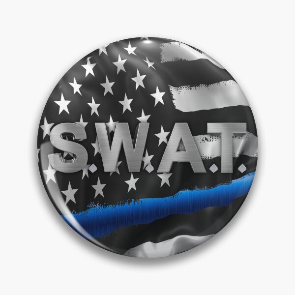 Item preview, SWAT Thin Blue Line Grunge American Flag designed and sold by artistwill.