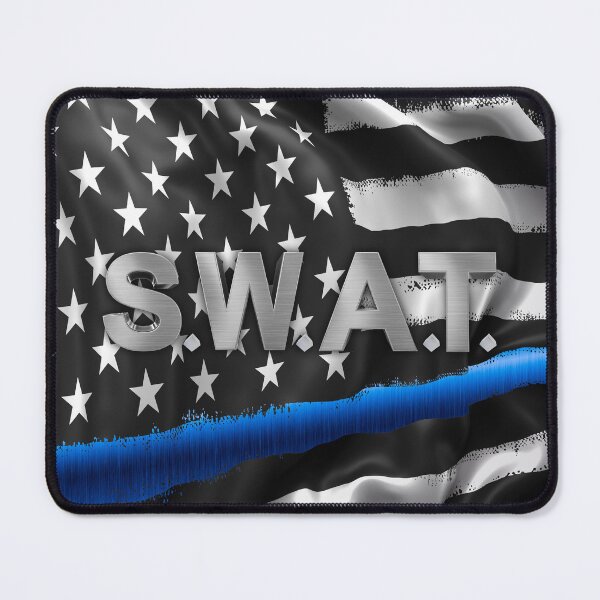 Item preview, SWAT Thin Blue Line Grunge American Flag designed and sold by artistwill.