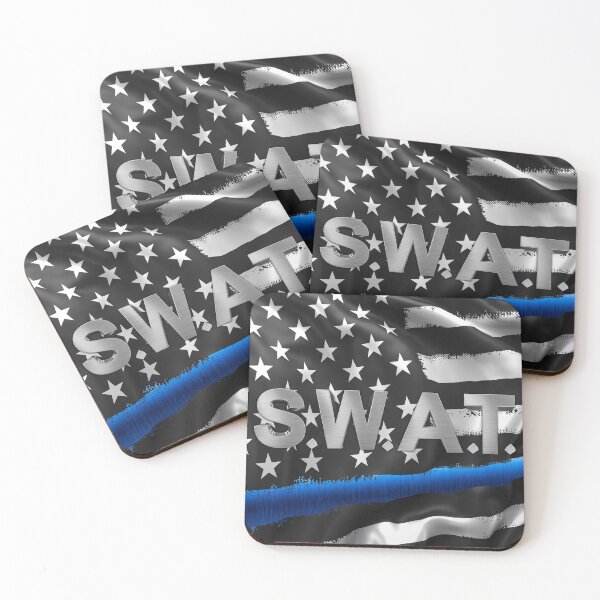 Item preview, SWAT Thin Blue Line Grunge American Flag designed and sold by artistwill.