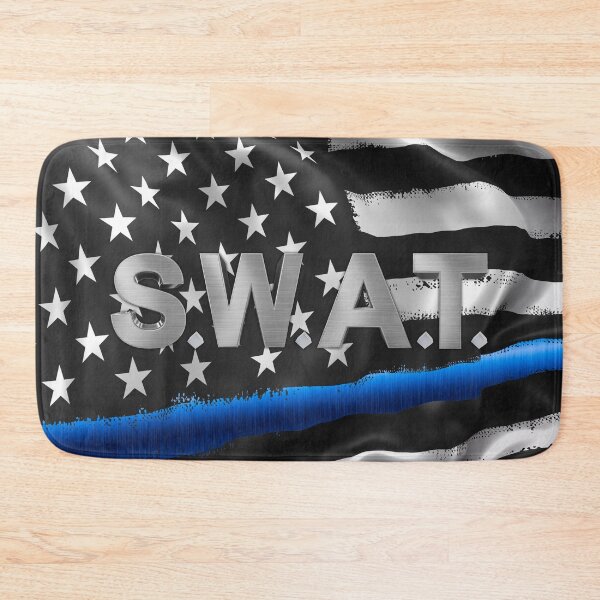 Item preview, SWAT Thin Blue Line Grunge American Flag designed and sold by artistwill.