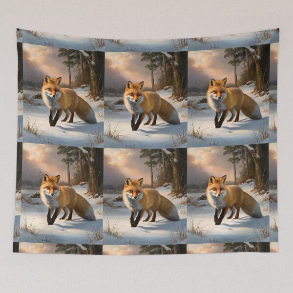 Item preview, Fox Portrait. Winter fox, snowy fox, fox in the snow, fox painting, Raphael style designed and sold by FoxVibes.
