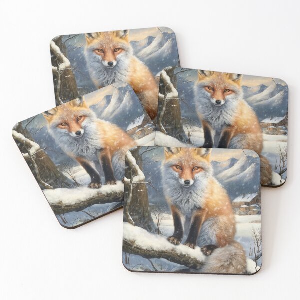 Item preview, Fox Portrait. Winter fox, snowy fox, fox in the snow, fox painting, Raphael style designed and sold by FoxVibes.