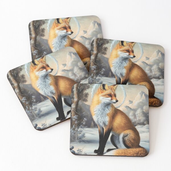 Artikelvorschau, Fuchs-Portrait. Winterfuchs, Schneefuchs, Fuchs im Schnee, Fuchsmalerei, Raphael-Stil entworfen und verkauft von FoxVibes.