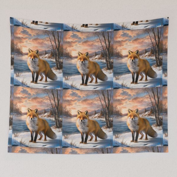Artikelvorschau, Fuchs-Portrait. Winterfuchs, Schneefuchs, Fuchs im Schnee, Fuchsmalerei, Raphael-Stil entworfen und verkauft von FoxVibes.