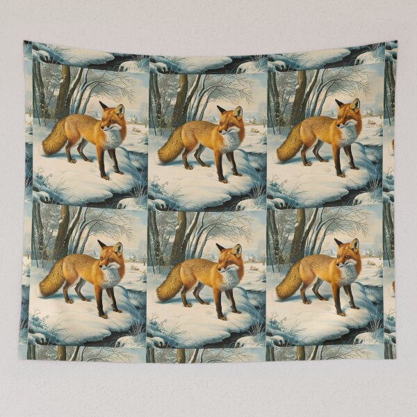 Item preview, Fox Portrait. Winter fox, snowy fox, fox in the snow, fox painting, Raphael style designed and sold by FoxVibes.