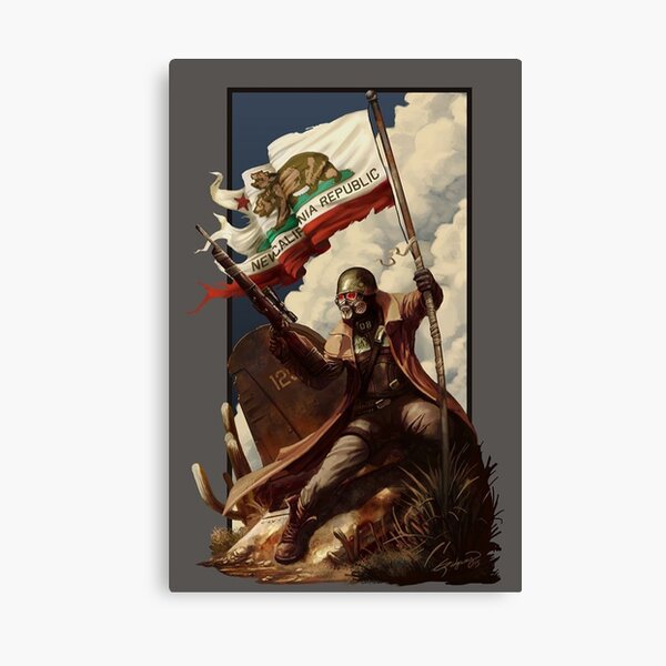 Fallout NCR Ranger Flag Fan Art Poster Canvas Print