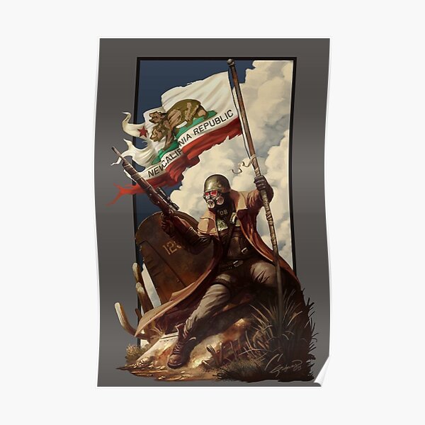 Fallout NCR Ranger Flag Fan Art Poster Poster