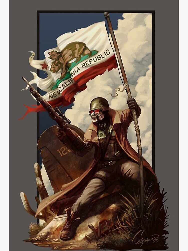 Fallout Ncr Ranger Flag Fan Art Poster Art Board Print By Digiartyst Redbubble