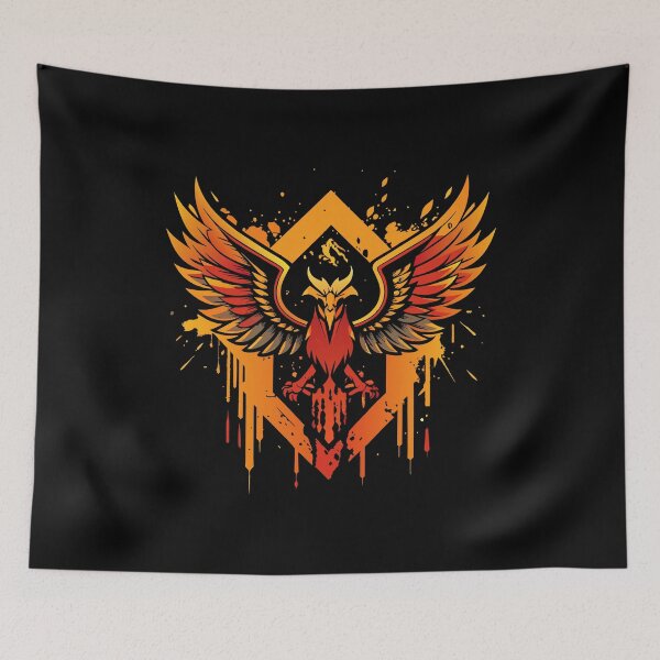 Item preview, Embered Phoenix Grunge Emblem [Ink Dripped Rebirth] Exploring the Mythical Phoenix and its Legendary Rebirth designed and sold by H Jonas.