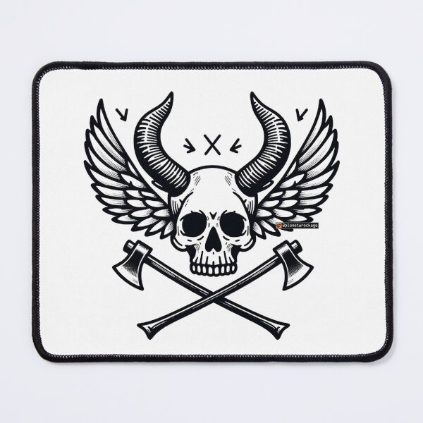 Item preview, Horned Skull With Axes designed and sold by planetwrockage.