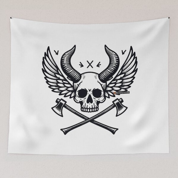 Item preview, Horned Skull With Axes designed and sold by planetwrockage.