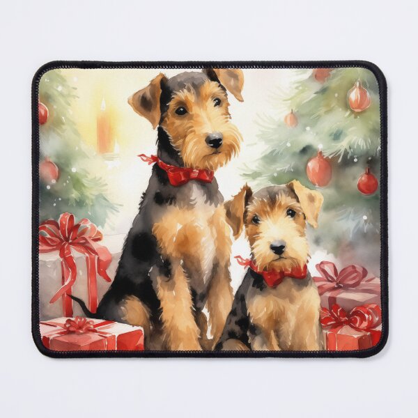 Item preview, Christmas Airedale Terriers designed and sold by Samuelsboro.