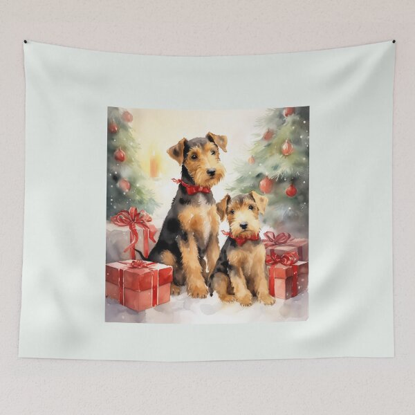 Item preview, Christmas Airedale Terriers designed and sold by Samuelsboro.
