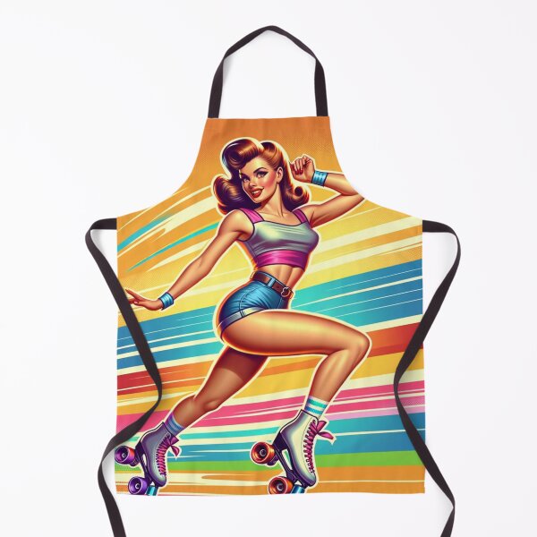 Item preview, Roller Girl in Denim Shorts designed and sold by PinUpPizzazz.