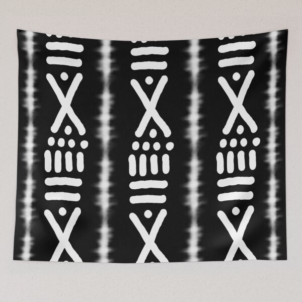 Item preview, Black African Bogolan Textile Abstract Design designed and sold by funkyvibes.