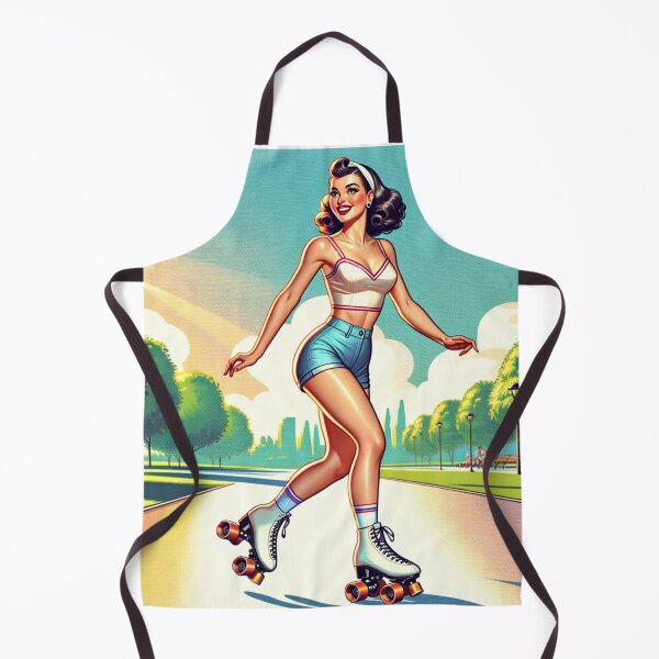 Item preview, Roller Girl in Denim Shorts designed and sold by PinUpPizzazz.