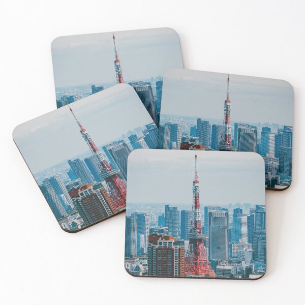 Item preview, Tokyo Tower from above with the backdrop of urban landscape designed and sold by Shinola.